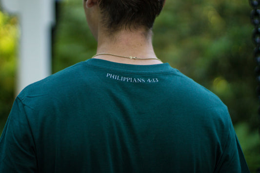 Philippians 4:13 - T-shirt (Bottle Green x Grey)