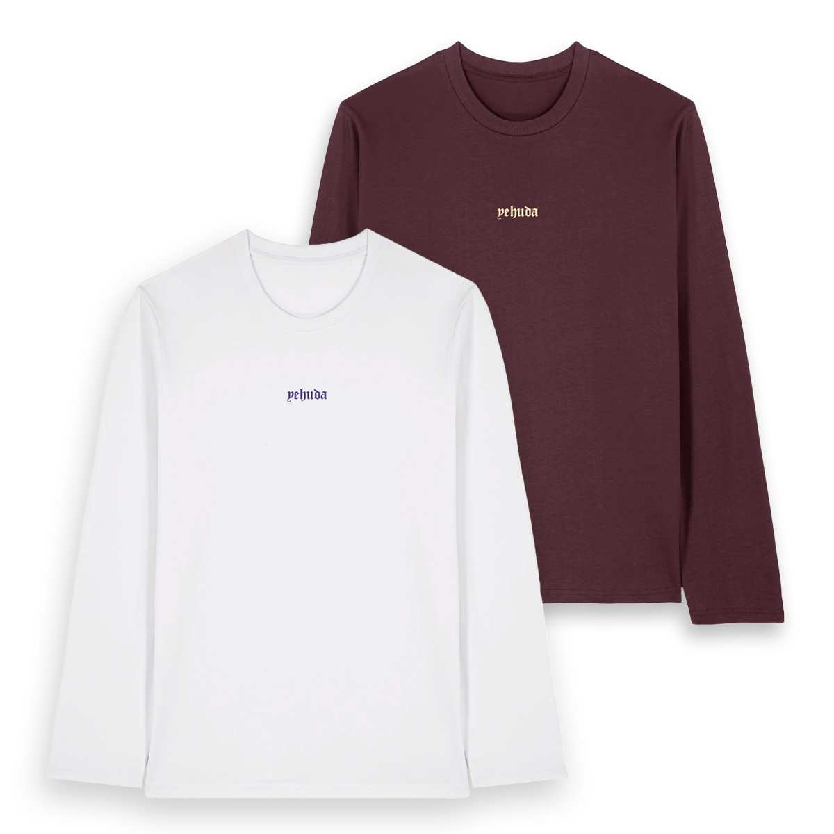 COMBIDEALš¤ The unisex long sleeves Tee; For God - John 3:16 (White x Purple)( White x Black)(Red Brown x Cream)(Navy Blue x White)