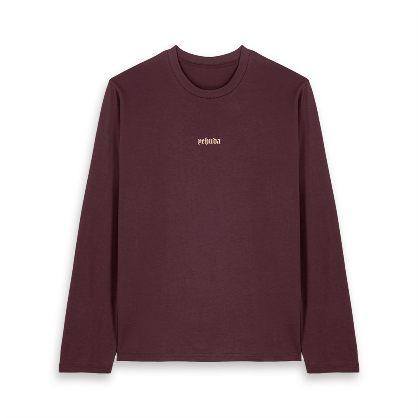 The unisex long sleeves Tee; For God - John 3:16 (Red Brown x Cream)