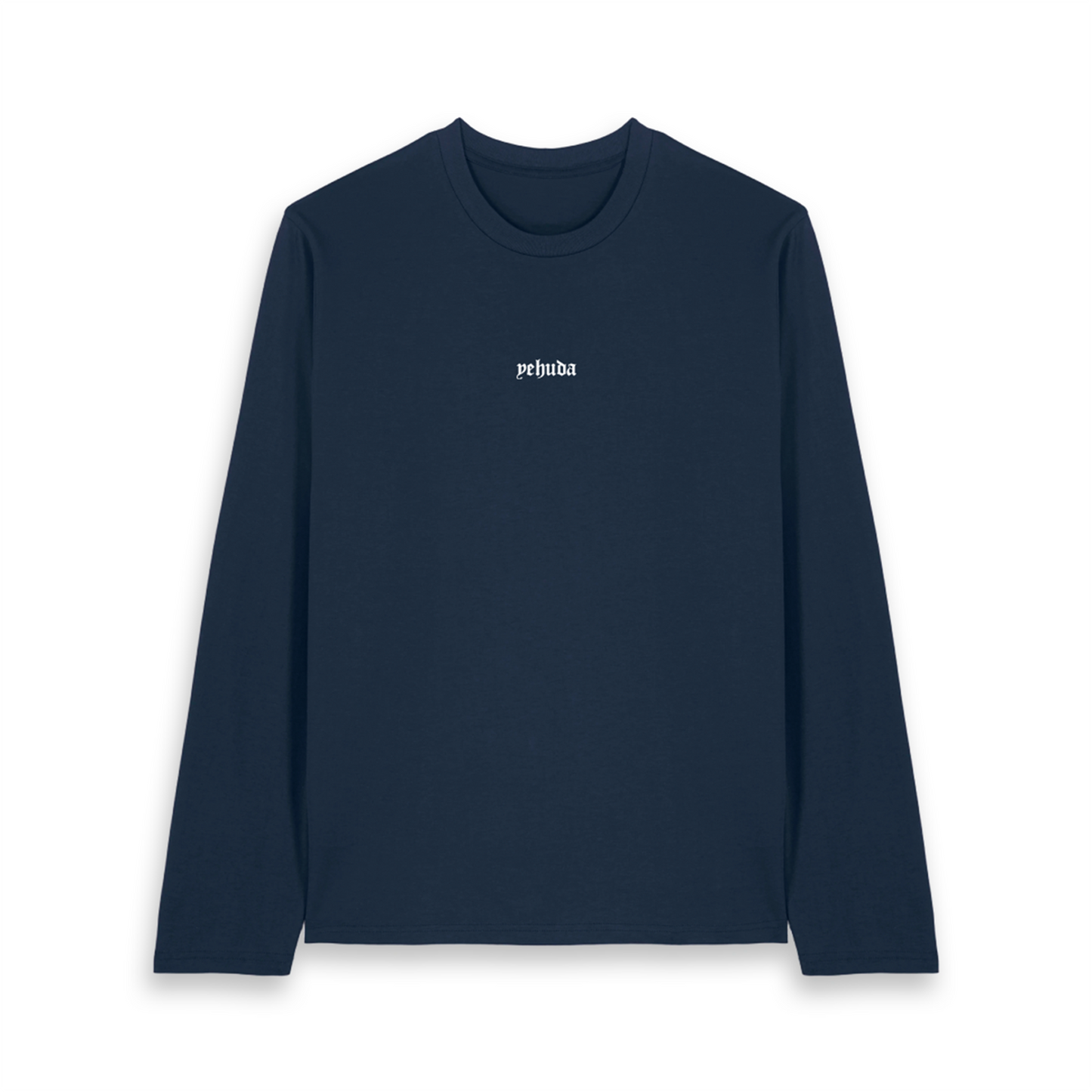The unisex long sleeves Tee; For God - John 3:16 (Navy Blue x White)